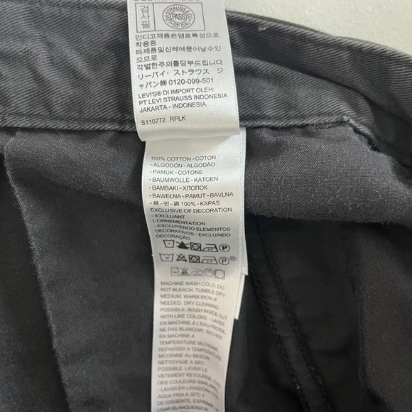 Levi's Baggy Trousers Men's Size 32 Black 100% Cotton Relaxed Fit Zip Fly Solid - Picture 9 of 10